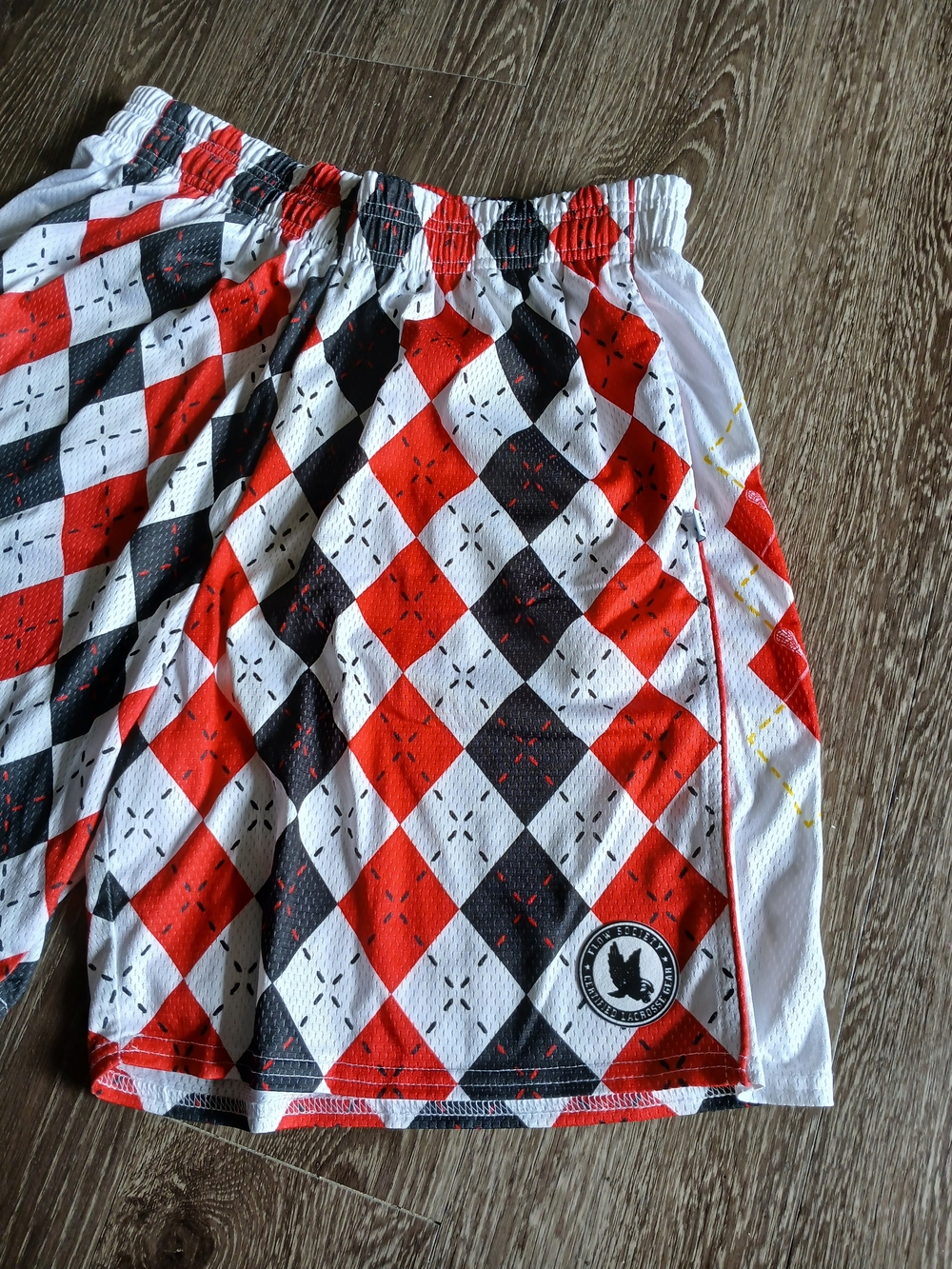 Flow Society Red, Black & White Checkered Athletic Lacrosse Shorts